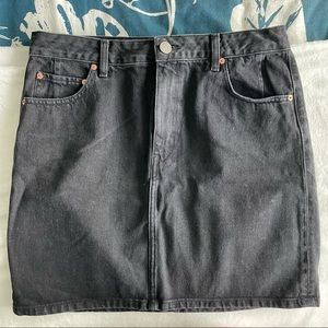 NWOT ASOS DESIGN denim original high waisted skirt in washed black